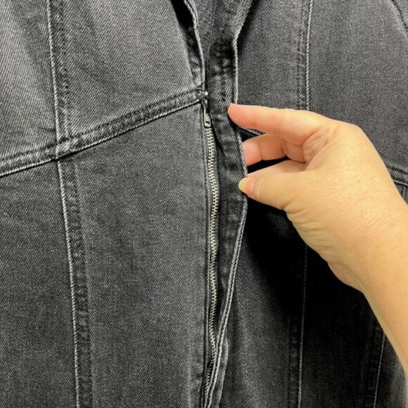 Free People We The Free CRVY Ring the Alarm Denim Jumpsuit Black Size M NEW - Picture 7 of 13